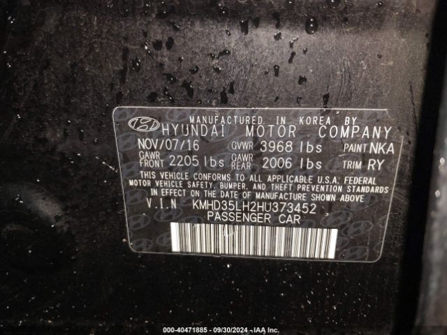 KMHD35LH2HU373452 Hyundai ELANTRA GT