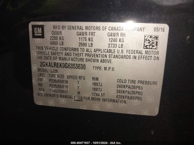 2GKALREK9G6353630 GMC Terrain Denali