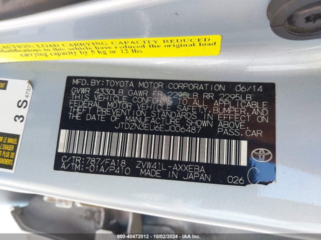 Toyota Prius V Two 2014 JTDZN3EU6EJ006487 Image 9