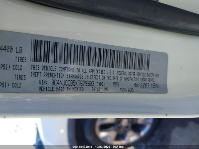 3C4NJCCB5KT679903 Jeep Compass Limited Fwd