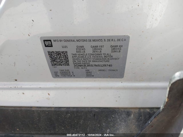 Chevrolet Blazer Awd 3lt 2022 3GNKBJRS7NS129745 Image 9