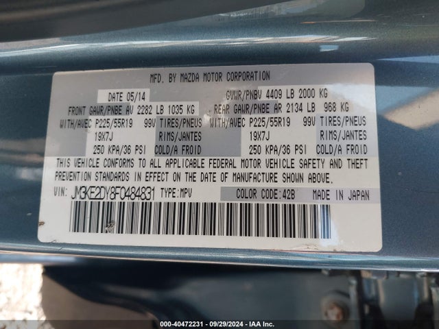 Mazda Cx-5 Grand Touring 2015 JM3KE2DY8F0484831 Image 9