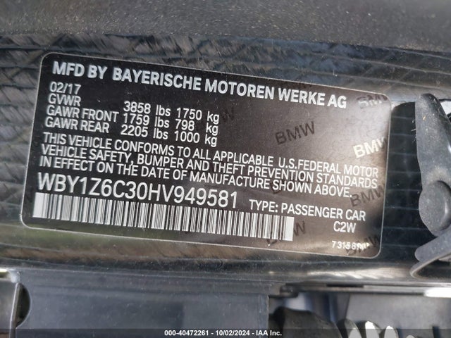 WBY1Z6C30HV949581 BMW I3 94 Ah