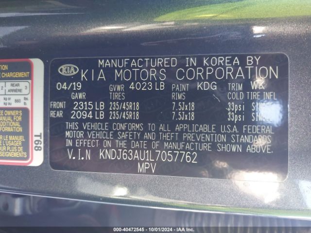 KNDJ63AU1L7057762 KIA Soul Gt-line