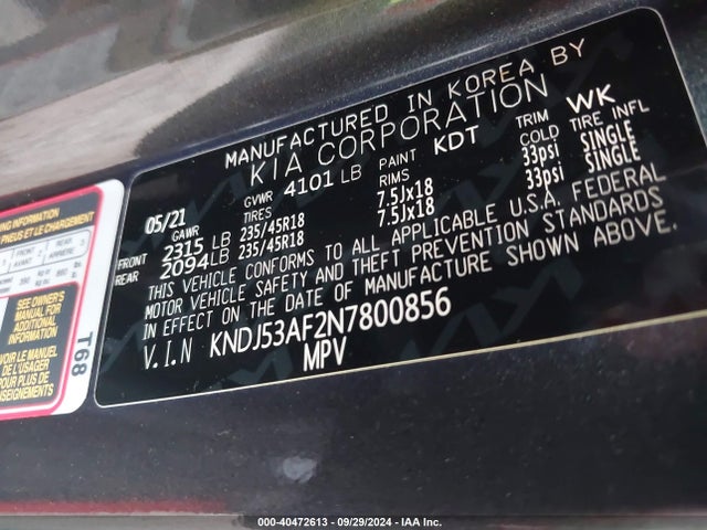 KIA Soul Turbo 2022 KNDJ53AF2N7800856 Image 9