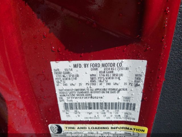 1FTFW1EF3EFB25218 Ford F-150 Fx4
