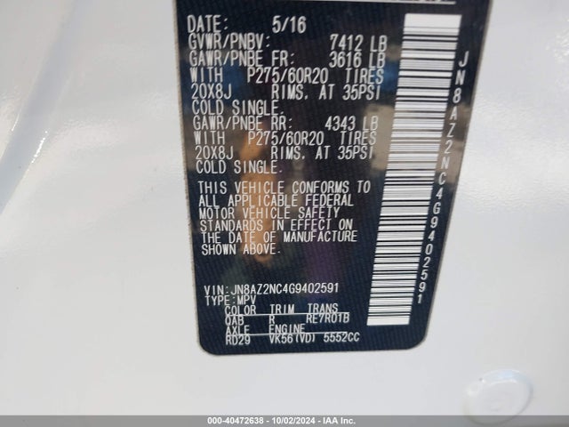 JN8AZ2NC4G9402591 Infiniti QX80