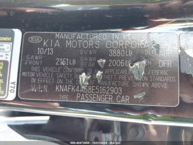 KNAFK4A68E5162903 KIA FORTE LX