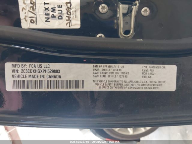 2C3CDXHGXPH529803 Dodge CHARGER GT