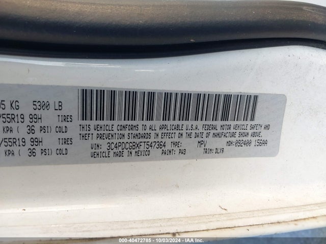 3C4PDCGBXFT547364 Dodge Journey Crossroad