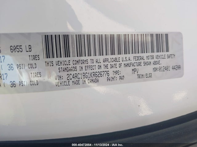 Chrysler Pacifica Touring L 2019 2C4RC1BG1KR626776 Image 9