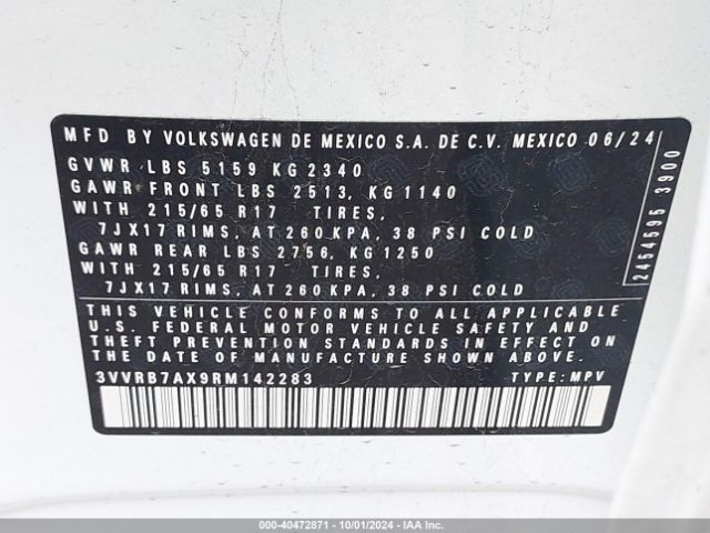 3VVRB7AX9RM142283 Volkswagen TIGUAN S