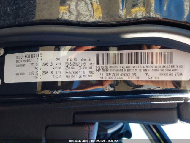 1C4PJMBSXFW672929 Jeep Cherokee Trailhawk
