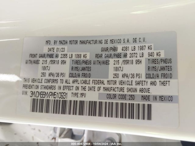 3MVDMBBMXPM510931 Mazda Cx-30 2.5 S Select