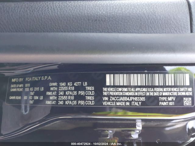 ZACCJABB4JPH83365 Jeep Renegade Altitude Fwd