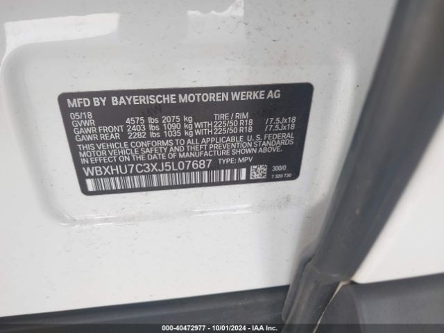 WBXHU7C3XJ5L07687 BMW X1 Sdrive28i
