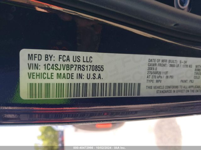 1C4SJVBP7RS170855 Jeep Wagoneer Series Ii 4x4