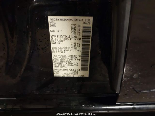 1N6ED0EB5MN723143 Nissan Frontier Sv 4x4