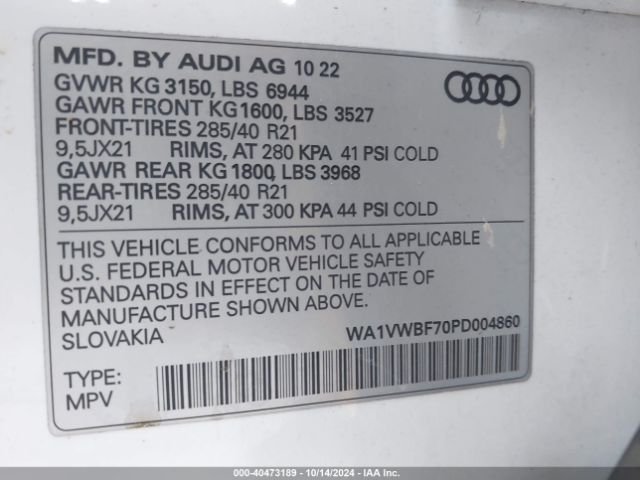 2023 AUDI SQ7 WA1VWBF70PD004860 Photo 8