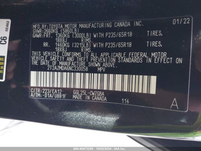 2T2AZMDA6NC330058 Lexus RX 350