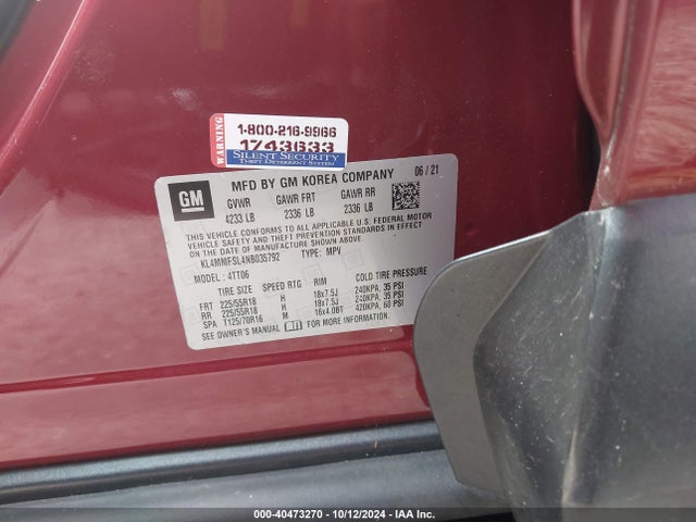 KL4MMFSL4NB035792 Buick Encore Gx Fwd Essence