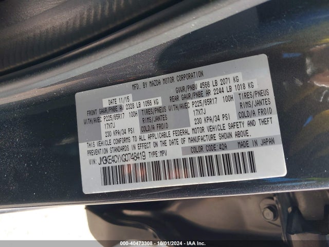 Mazda Cx-5 Touring 2016 JM3KE4CYXG0748419 Image 9
