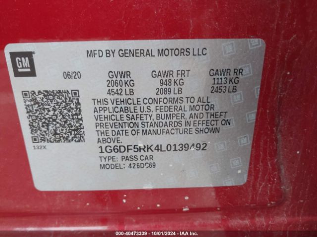 1G6DF5RK4L0139492 Cadillac Ct4 Premium Luxury
