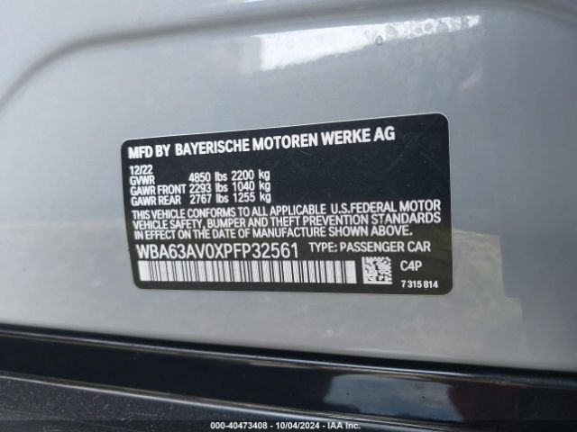 WBA63AV0XPFP32561 BMW 430i Gran Coupe