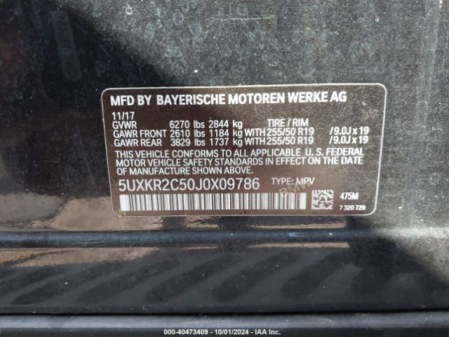 5UXKR2C50J0X09786 BMW X5 Sdrive35i