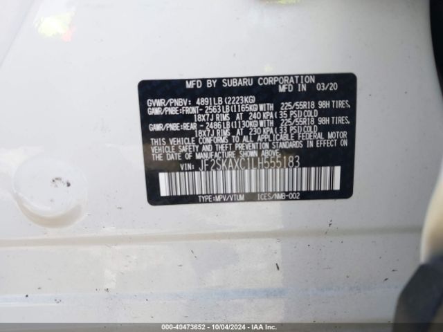 JF2SKAXC1LH555183 Subaru Forester Touring