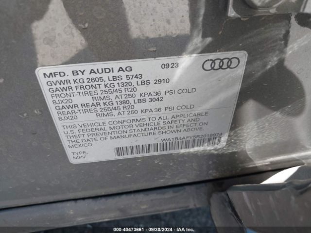 WA1B4AFY5R2018974 Audi Sq5 Premium Plus Tfsi Quattro Tiptronic