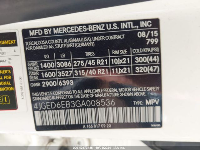 4JGED6EB3GA008536 Mercedes-Benz Gle 450 Amg Coupe 4matic
