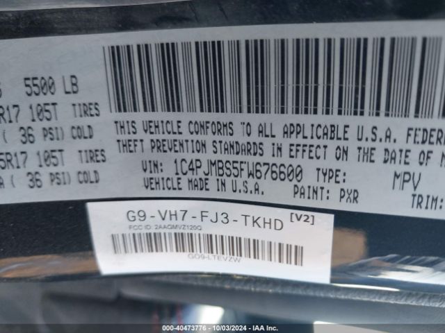 1C4PJMBS5FW676600 Jeep Cherokee Trailhawk