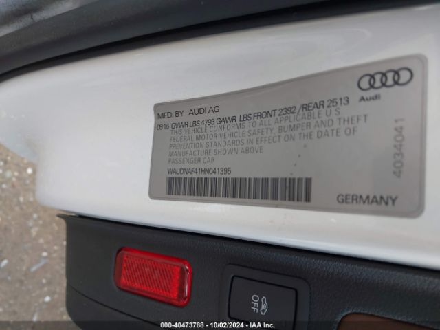 WAUDNAF41HN041395 Audi A4 2.0t Season Of Audi Premium