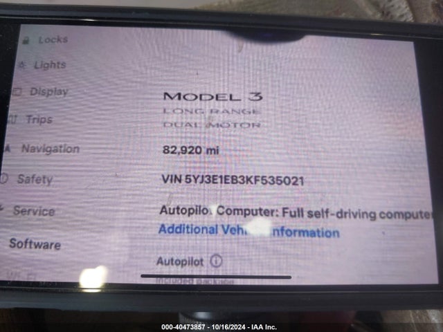 Tesla Model 3 Long Range/performance 2019 5YJ3E1EB3KF535021 Image 15