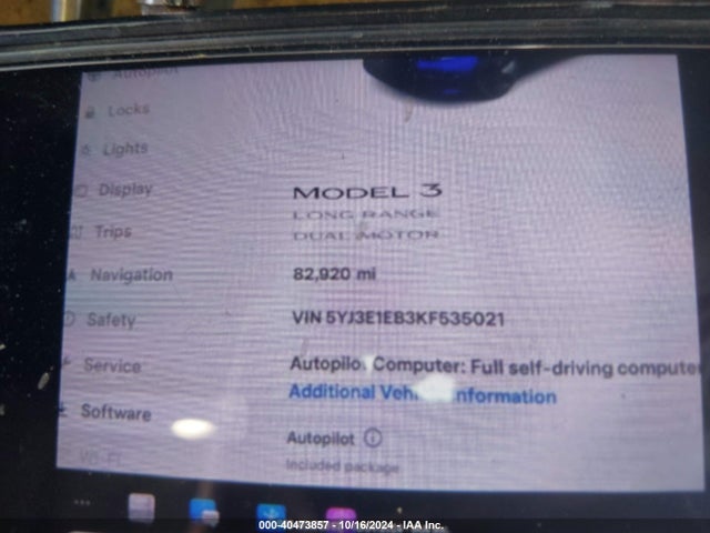 2019 TESLA MODEL 3 5YJ3E1EB3KF535021 Photo 6