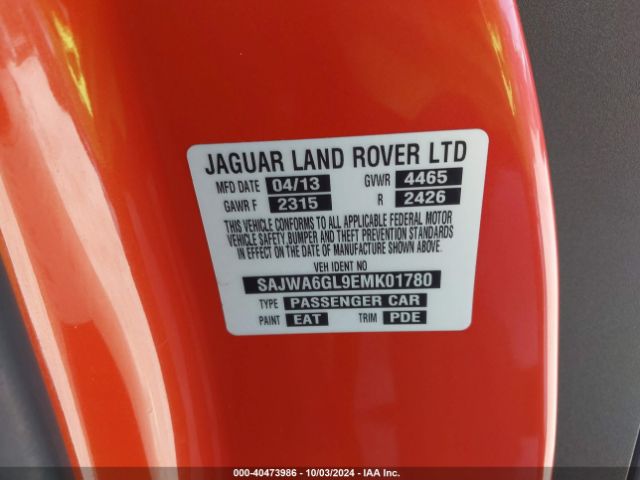 SAJWA6GL9EMK01780 Jaguar F-type V8 S