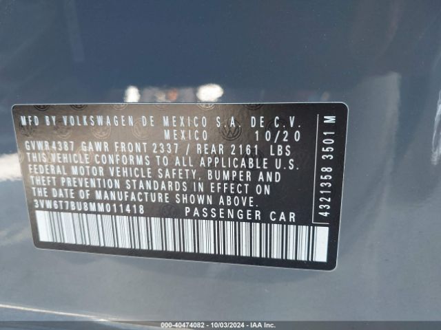 3VW6T7BU8MM011418 Volkswagen Jetta Gli 2.0t Autobahn/2.0t S
