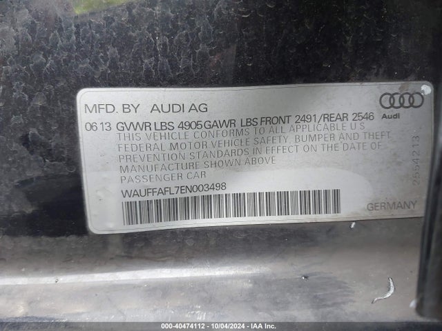 Audi A4 2.0t Premium 2014 WAUFFAFL7EN003498 Image 9