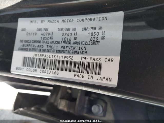 JM1BPADL1K1119932 Mazda Mazda3 Preferred Package