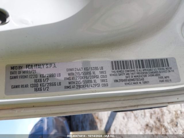 ZFBHRFAB1M6T95548 RAM Promaster City Tradesman