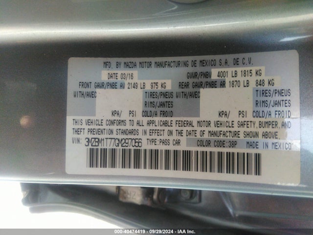 3MZBM1T77GM297056 Mazda Mazda3 I Sport