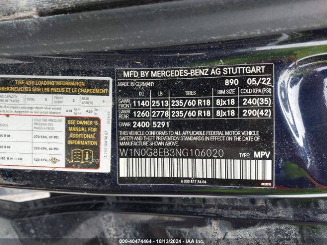 W1N0G8EB3NG106020 Mercedes-Benz Glc 300 4matic Suv