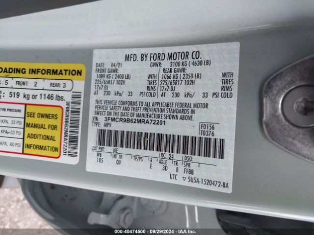 3FMCR9B62MRA72201 Ford Bronco Sport Big Bend