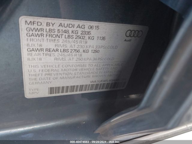 WA1UFAFL4GA001786 Audi Allroad 2.0t Premium