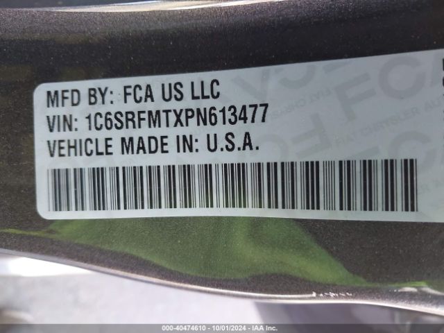 1C6SRFMTXPN613477 RAM 1500 Big Horn  4x4 6'4 Box