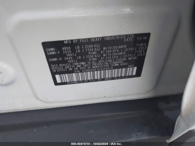 4S4BSENC1H3294078 Subaru Outback 3.6r Limited