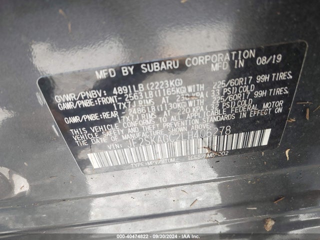 JF2SKAGC2LH406278 Subaru Forester Premium
