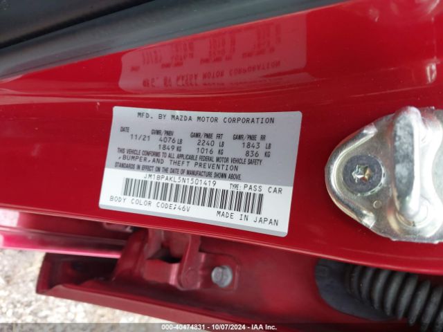 JM1BPAKL5N1501419 Mazda Mazda3 Select
