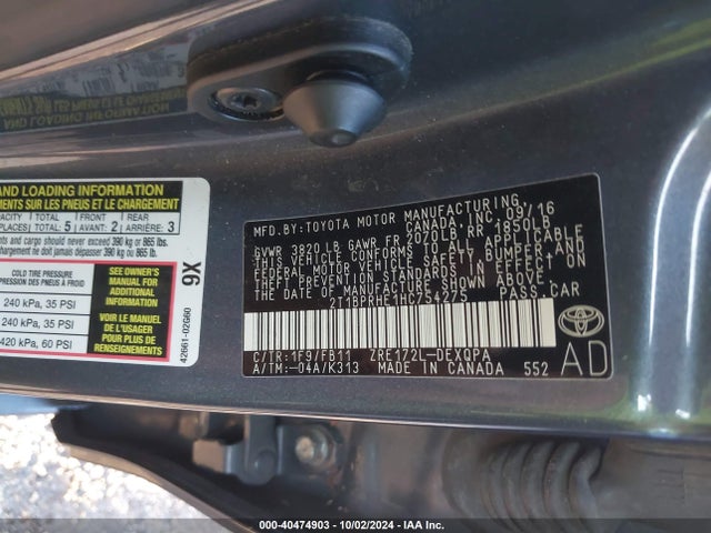 Toyota Corolla Le Eco 2017 2T1BPRHE1HC754275 Image 9